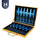 Coffret 24 Couverts Dorés Inox | Design Royal Européen - Purcook