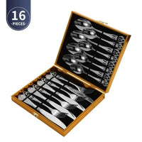 Coffret 24 Couverts Dorés Inox | Design Royal Européen - Purcook