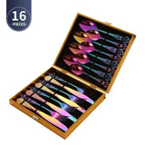 Coffret 24 Couverts Dorés Inox | Design Royal Européen - Purcook