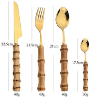 Couverts Bambou Naturel 16 Pièces | Inox 18/10 - Purcook