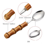 Couverts en inox et poignée en bambou - Purcook