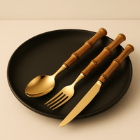 Couverts en inox et poignée en bambou - Purcook