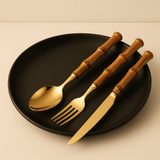 Couverts en inox et poignée en bambou - Purcook