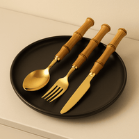 Couverts en inox et poignée en bambou - Purcook