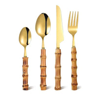 Couverts en inox et poignée en bambou - Purcook