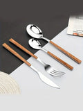 Couverts Inox Bois 12 Pièces - Purcook