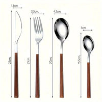 Couverts Inox Bois 12 Pièces - Purcook