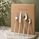 Couverts Inox Luxe Design Marbre - Service Élégant - Purcook