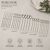 Couverts Inox Luxe Design Marbre - Service Élégant - Purcook