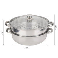 Cuiseur vapeur à 2 couches, marmite à vapeur 27cm. - Purcook casserole en inox purcook alternative a lecreuset, cristel, atma, ikea, debuyer, saine, amazon, cdiscount, mathon, scandvie, 