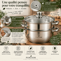 Cuiseur Vapeur Inox 2-en-1 | Marmite & Panier Vapeur - Purcook