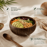 Ensemble Bol Noix Coco & Cuillères Bois - Set Écologique - Purcook