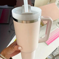 Gourde inox avec paille et poignée – Bouteille isotherme voyage - Purcook Purcook alternative a lecreuset, cristel, atma, ikea, debuyer, saine, amazon, cdiscount, mathon, scandvie, ninja