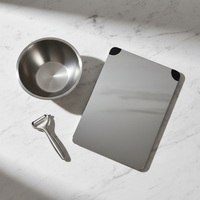 Kit Essentiel Préparation - Planche inox + Saladier + Économe