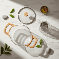 Kit Cuisson & Service Sain | Marmite Verre Borosilicate + Couvercle + Théière Verre - Purcook