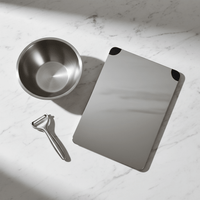 Kit Essentiel Préparation Inox | Planche + Saladier 20cm + Économe - Purcook