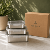 Lot 3 Boîtes Alimentaires Inox Hermétiques - Purcook