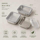 Lot 3 Boîtes Alimentaires Inox Hermétiques - Purcook