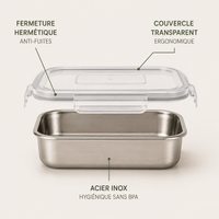 Lot 3 Boîtes Alimentaires Inox Hermétiques - Purcook