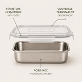 Lot 3 Boîtes Alimentaires Inox Hermétiques - Purcook