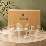Lot 6 Tasses Café Verre 120ml - Expresso - Purcook