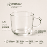 Lot 6 Tasses Café Verre 120ml - Expresso - Purcook