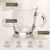 Lot 6 Tasses Café Verre 120ml - Expresso - Purcook
