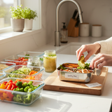 Lot de 3 Boîtes Alimentaires Inox Hermétiques - Empilables avec Couvercles Transparents - Purcook casserole en inox purcook alternative a lecreuset, cristel, atma, ikea, debuyer, saine, amazon, cdiscount, mathon, scandvie, ninja