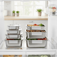 Lot de 3 Boîtes Alimentaires Inox Hermétiques - Empilables avec Couvercles Transparents - Purcook casserole en inox purcook alternative a lecreuset, cristel, atma, ikea, debuyer, saine, amazon, cdiscount, mathon, scandvie, ninja