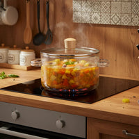 Marmite en Verre Borosilicate 1,6L - Cuisson Saine Sans Toxines - Purcook