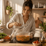Marmite en Verre Borosilicate et bois- Cuisson Saine - Purcook