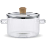 Marmite en Verre Borosilicate et bois- Cuisson Saine - Purcook