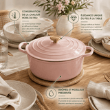 Marmite Hollandaise en Fonte Émaillée Rose 21cm - Purcook