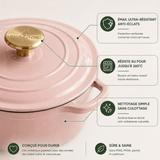 Marmite Hollandaise en Fonte Émaillée Rose 21cm - Purcook