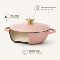 Marmite Hollandaise en Fonte Émaillée Rose 21cm - Purcook