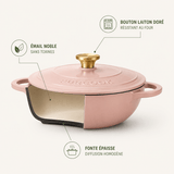 Marmite Hollandaise en Fonte Émaillée Rose 21cm - Purcook