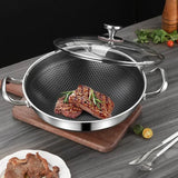 Marmite Inox 32cm Nid d'Abeille - Purcook  alternative a lecreuset, cristel, atma, ikea, debuyer, saine, amazon, cdiscount, mathon, scandvie, ninja , sauteuse , poele acier inoxydable
