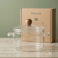 Marmite Verre Borosilicate Double Poignées - Cuisson Saine Sans Toxines - Purcook