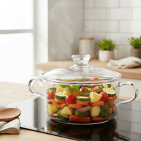Marmite Verre Borosilicate Double Poignées - Cuisson Saine Sans Toxines - Purcook
