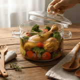 Marmite Verre Borosilicate Double Poignées - Cuisson Saine - Purcook