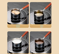 Mini Casseroles en inox avec manche bois - Purcook alternative a lecreuset, cristel, atma, ikea, debuyer, saine, amazon, cdiscount, mathon, scandvie, ninja, assiette,mug, acier inoxydable, faitout