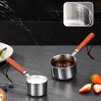 Mini Casseroles en inox avec manche bois - Purcook alternative a lecreuset, cristel, atma, ikea, debuyer, saine, amazon, cdiscount, mathon, scandvie, ninja, assiette,mug, acier inoxydable, faitout