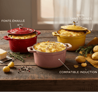 Mini Cocotte en Fonte Émaillée 1L Individuelle Colorée - Purcook