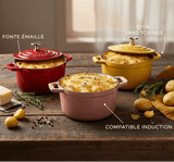 Mini Cocotte en Fonte Émaillée 1L Individuelle Colorée - Purcook