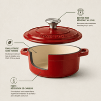Mini Cocotte en Fonte Émaillée 1L Individuelle Colorée - Purcook