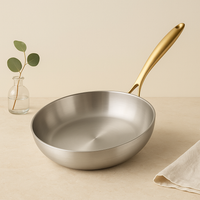 Poêle en inox, professionnel.