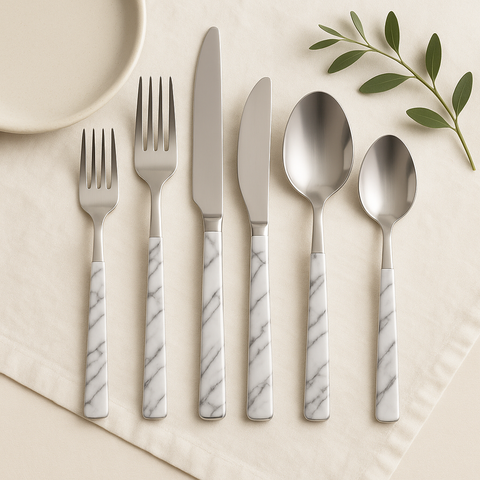 Couverts en inox, de luxe.