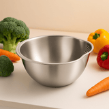 Passoire en inox pour fruits, légumes, riz. - Purcook  alternative a lecreuset, cristel, atma, ikea, debuyer, saine, amazon, cdiscount, mathon, scandvie, beko , poele en inox ,mauviel , sauteuse en inox , sauteuse inox , acier inoxydable,  tefal , passoire inox, 