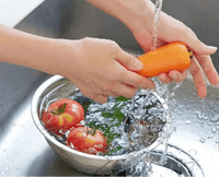 Passoire en inox pour fruits, légumes, riz. - Purcook alternative a lecreuset, cristel, atma, ikea, debuyer, saine, amazon, cdiscount, mathon, scandvie, beko , poele en inox ,mauviel , sauteuse en inox , sauteuse inox , acier inoxydable,  tefal , passoire inox, 