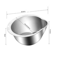 Passoire en inox pour fruits, légumes, riz. - Purcook alternative a lecreuset, cristel, atma, ikea, debuyer, saine, amazon, cdiscount, mathon, scandvie, beko , poele en inox ,mauviel , sauteuse en inox , sauteuse inox , acier inoxydable,  tefal , passoire inox, 